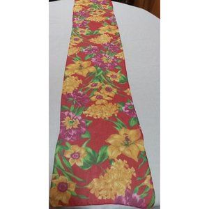 Red Rectangle Flower Scarf